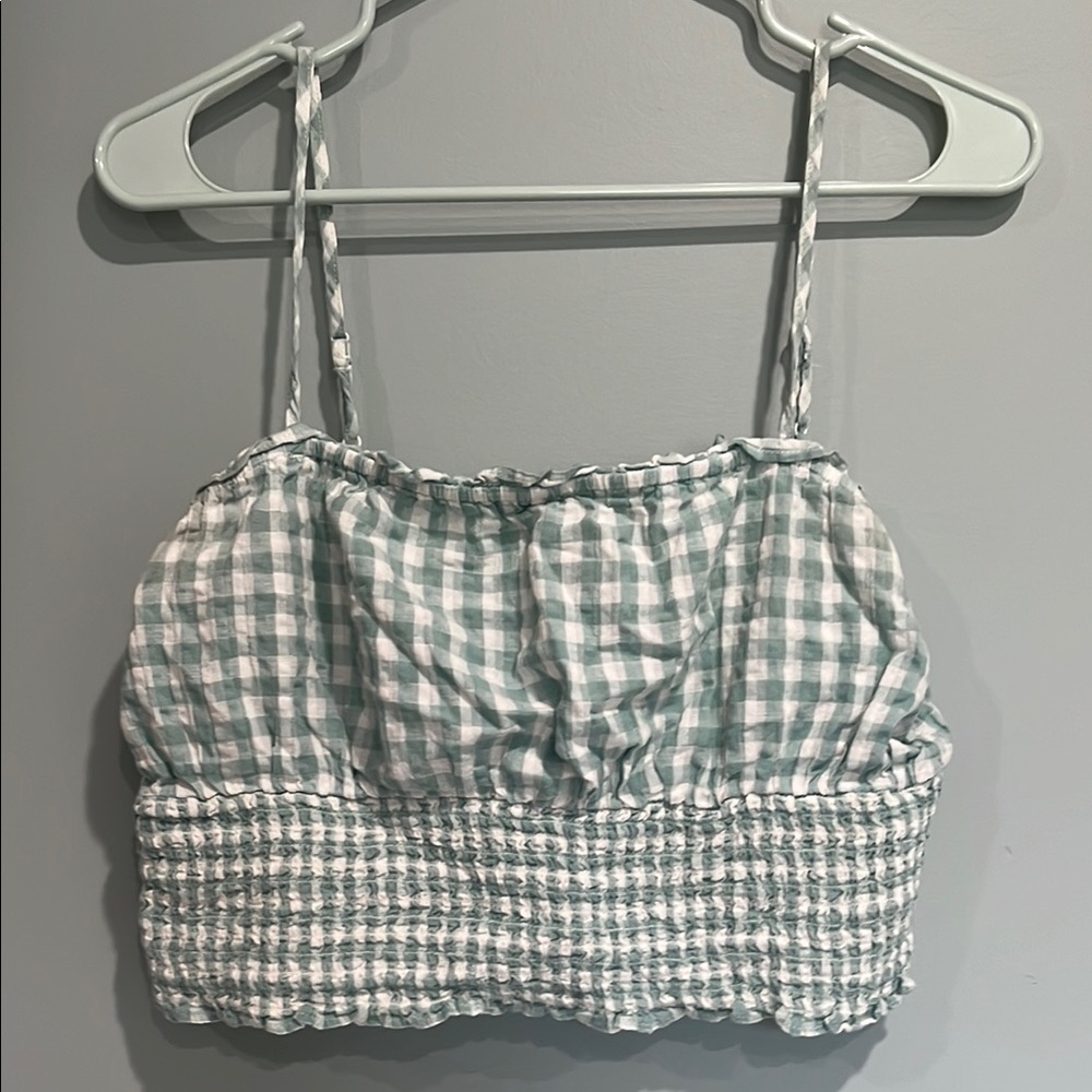 Green Gingham Women's Top